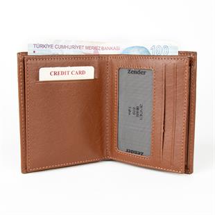 Hakiki Deri Fonksiyonel Model Mini Rozetli Özel Güvenlik Cüzdanı Taba