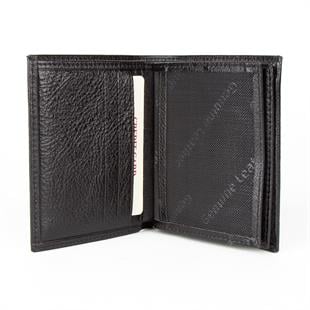 Hakiki Deri Fonksiyonel Model Mini Rozetli Jandarma Genel Komutanlığı Cüzdanı Siyah