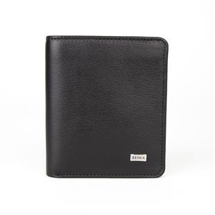 Hakiki Deri Klasik Model Mini Rozetli Türk Kara Kuvvetleri Cüzdanı Siyah