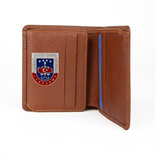 Hakiki Deri Klasik Model Mini Rozetli Jandarma Cüzdanı Taba