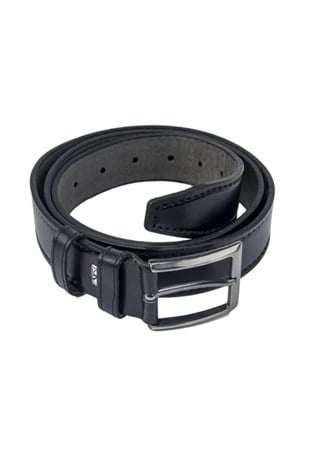Hakiki Deri Kumaş Pantolon Kemeri Siyah