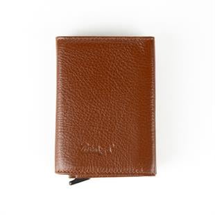 Hakiki Deri Otomatik Mekanizmalı Mini Rozetli Jandarma Kartlık Taba