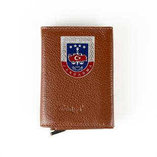 Hakiki Deri Otomatik Mekanizmalı Mini Rozetli Jandarma Kartlık Taba