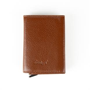 Hakiki Deri Otomatik Mekanizmalı Mini Rozetli Uzman Çavuş Kartlık Taba