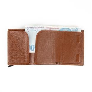 Hakiki Deri Otomatik Mekanizmalı Mini Rozetli Jandarma Genel Komutanlığı Kartlık Taba