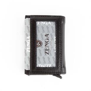 Hakiki Deri Otomatik Mekanizmalı Kartlık Siyah