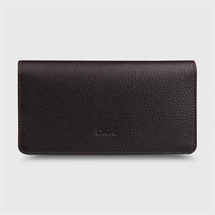 Hakiki Deri Portföy Modeli Telefon Gözlü Mini Rozetli Uzman Çavuş Cüzdanı Kahverengi