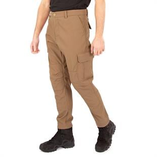 İçi Polarlı Su Geçirmez Softshell Taktik Pantolon - Çöl Rengi
