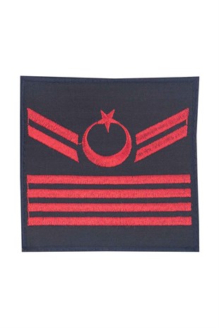 Jandarma Asayiş Uzman Çavuş Rütbesi Lacivert Nakış Cırtlı