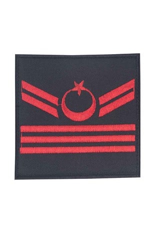 Jandarma Asayiş Uzman Çavuş Tören Rütbesi (Harici) Siyah Nakış Cırtlı