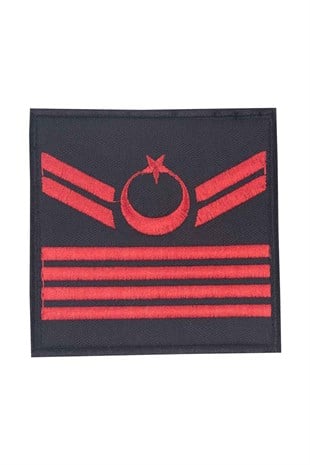 Jandarma Asayiş Uzman Çavuş Tören Rütbesi (Harici) Siyah Nakış Cırtlı