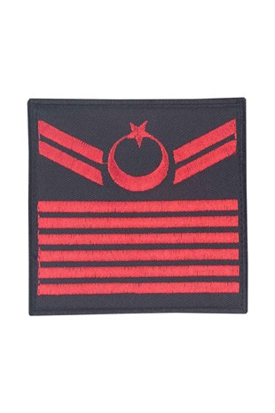 Jandarma Asayiş Uzman Çavuş Tören Rütbesi (Harici) Siyah Nakış Cırtlı