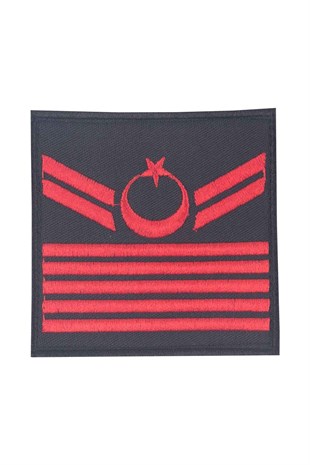 Jandarma Asayiş Uzman Çavuş Tören Rütbesi (Harici) Siyah Nakış Cırtlı