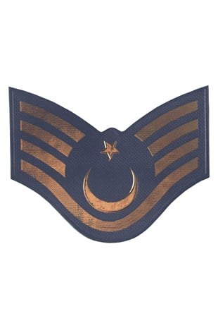 Jandarma Asayiş Yeni Nesil 3 Boyutlu Plastik Astsubay Çavuş Rütbesi Cırtlı Lacivert