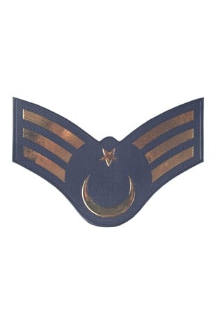 Jandarma Asayiş Yeni Nesil 3 Boyutlu Plastik Astsubay Çavuş Rütbesi Cırtlı Lacivert