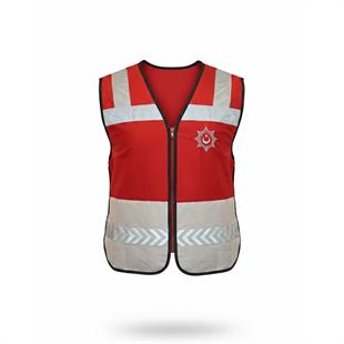 Kırmızı Polis İkaz Yeleği