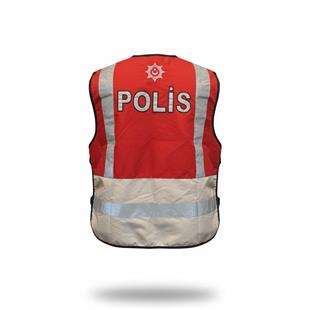 Kırmızı Polis İkaz Yeleği