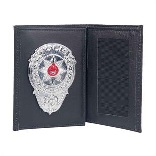 Klasik Gümüş Polis Rozetli Cüzdan