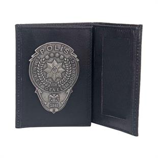 Klasik Karartmalı Polis Rozetli Cüzdan