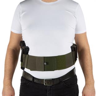 Korse Tabanca Kılıfı Çift Şarjörlüklü ve Kelepçelikli Haki