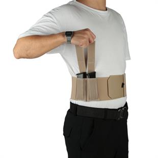 Korse Tabanca Kılıfı Çift Şarjörlüklü Kelepçelikli Sol El Bej