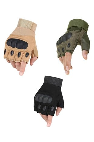 Korumalı Taktik Eldiven Yarım Boy