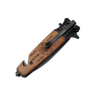 Kurtarma Çakısı Columbia Kartal Desen Ahşap 20.5cm
