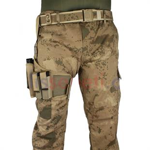 Kurusıkı Tabanca Kılıfı Universal Model Fırtına Bacak Kılıfı Jandarma Kamuflaj