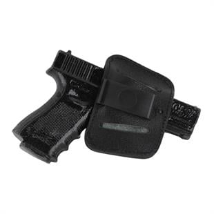 Kurusıkı Tabanca Kılıfı Universal Model İç Dış ve Sağ Sol Uyumlu Kase Deri Siyah