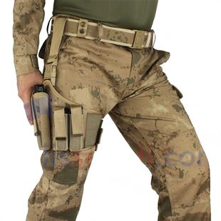 Kurusıkı Tabanca Kılıfı Universal Model Fırtına Bacak Kılıfı Jandarma Kamuflaj