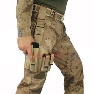 Kurusıkı Tabanca Kılıfı Universal Model Fırtına Bacak Kılıfı Çöl Rengi