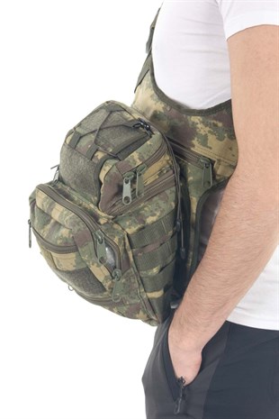 Mıl-Tec Cordura Çok Fonksiyonlu Haki Kamuflaj Omuz Çantası