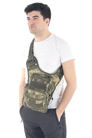 Mıl-Tec Cordura Çok Fonksiyonlu Haki Kamuflaj Omuz Çantası