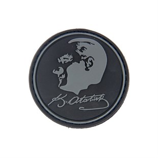 Mustafa Kemal Atatürk Silüet İmza Silikon Patch Arma