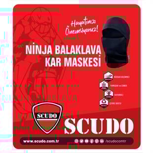 Ninja Çift Katmanlı Motorcu Kar Maskesi Balaklava Siyah