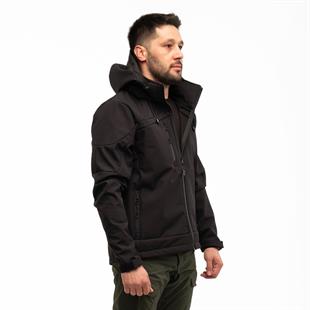 North Mountain Storm Taktik Softshell Mont Kapüşonlu Siyah