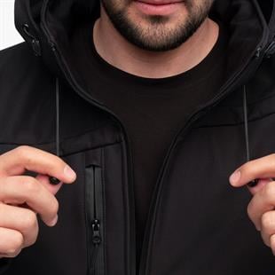 North Mountain Storm Taktik Softshell Mont Kapüşonlu Siyah