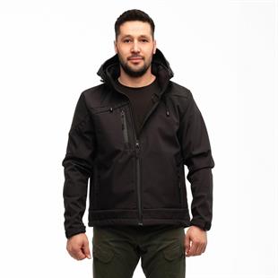 North Mountain Storm Taktik Softshell Mont Kapüşonlu Siyah