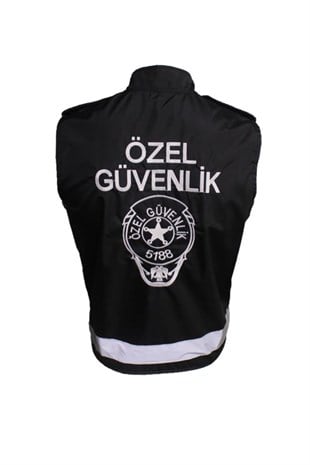 Özel Güvenlik Yeleği Reflektörlü Siyah