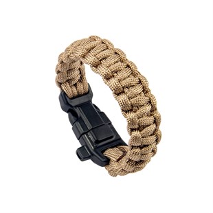 Paracord Bileklik-Pusula-Ateş Başlatıcı-Düdük-Çöl Rengi