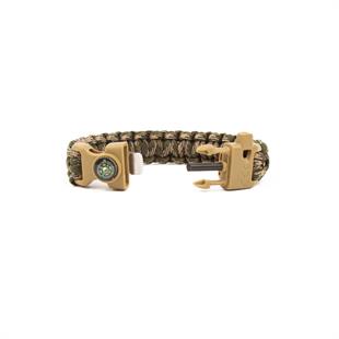 Paracord Hayatta Kalma Bilekliği - Haki Çöl Kamuflaj