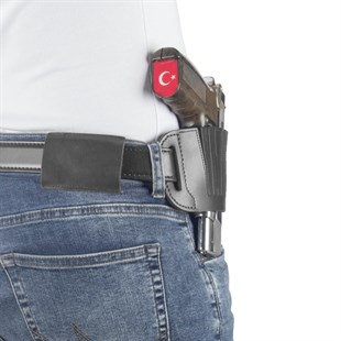 Perdeli Mini Kelebek Deri Tabanca Kılıfı Siyah