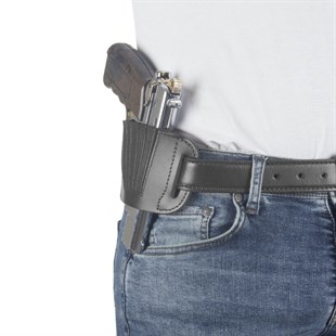 Perdeli Mini Kelebek Deri Tabanca Kılıfı Siyah