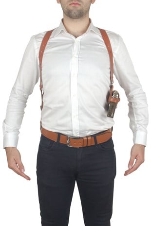 Profesyonel Deri Koltuk altı Tabanca Kılıfı Taba-Universal