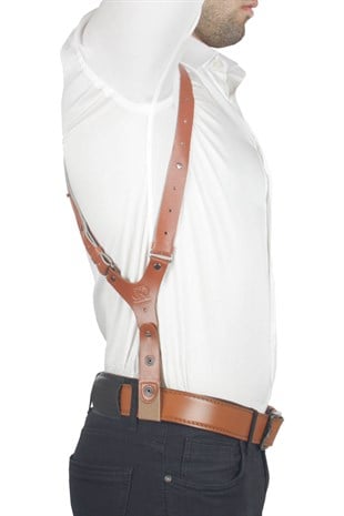 Profesyonel Deri Koltuk altı Tabanca Kılıfı Taba-Universal