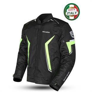 Roma 4 Mevsim Erkek Motosiklet Montu Siyah Sarı