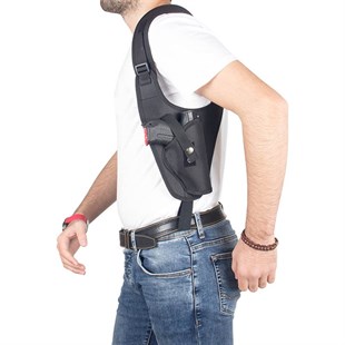 Airsoft Tabanca Kılıfı Universal Tüm Tabancalar İçin Şarjörlüklü Koltukaltı Kumaş Siyah