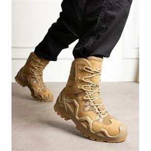 Single Sword Waterproof Nubuk Deri Askeri Bot Çöl Rengi