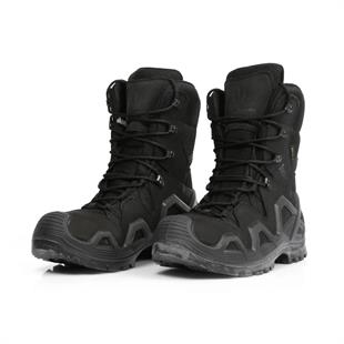 Single Sword Waterproof Nubuk Deri Askeri Bot Siyah