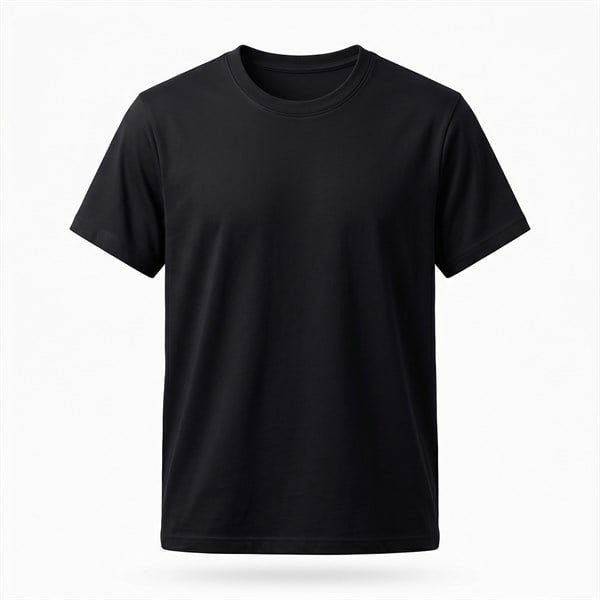 Siyah Basic Tişört Regular Fit Pamuklu